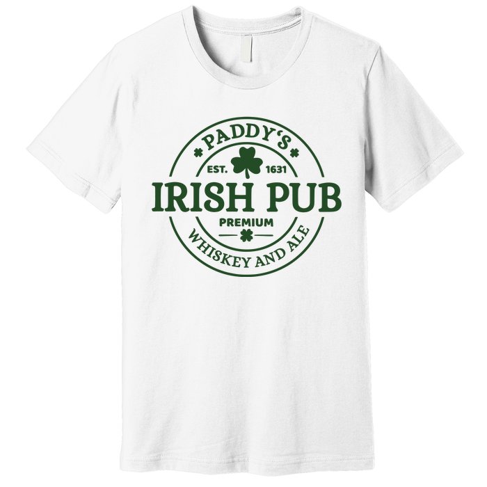 Paddy's Irish Pub Est 1631 Whiskey And Ale Irish St Patrick's Day Premium T-Shirt