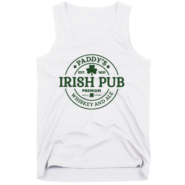 Paddy's Irish Pub Est 1631 Whiskey And Ale Irish St Patrick's Day Tank Top