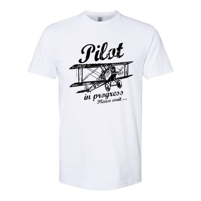 Pilot In Progress Please Wait | Funny Aviation Pilot Softstyle CVC T-Shirt