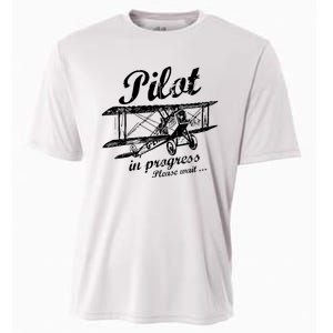 Pilot In Progress Please Wait | Funny Aviation Pilot Cooling Performance Crew T-Shirt