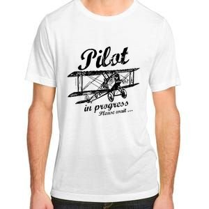 Pilot In Progress Please Wait | Funny Aviation Pilot Adult ChromaSoft Performance T-Shirt