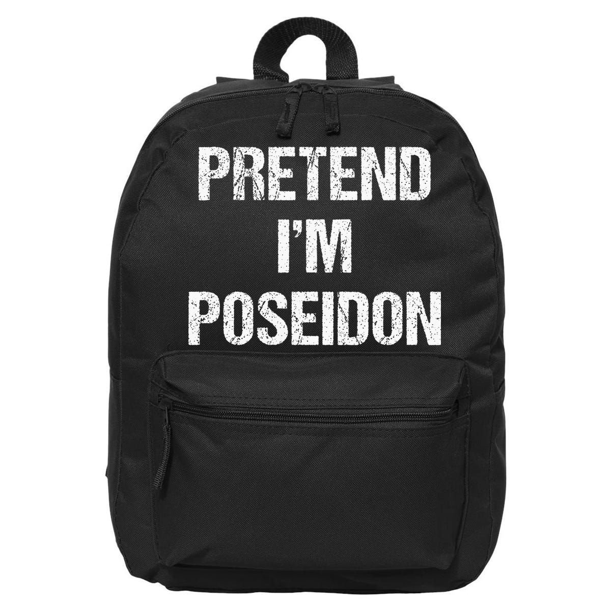 Pretend Im Poseidon Costume Greek God Halloween Party 16 in Basic Backpack