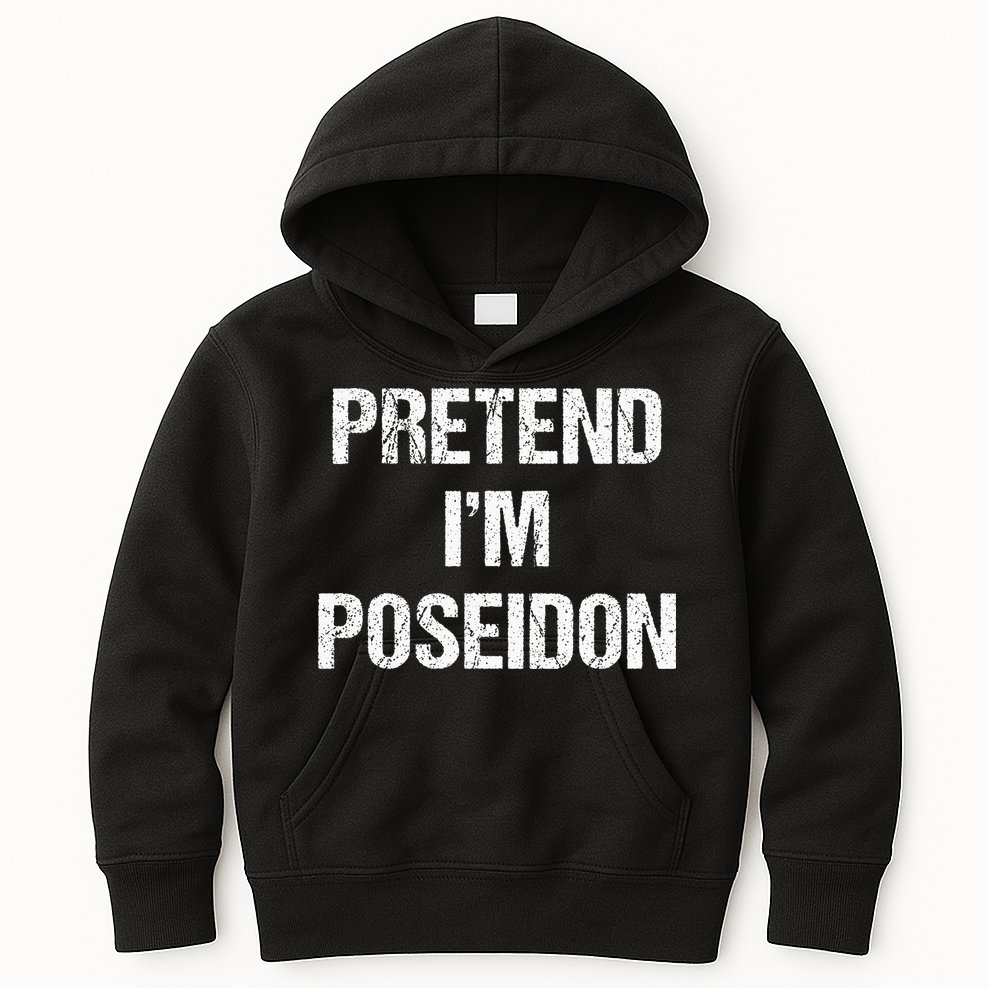 Pretend Im Poseidon Costume Greek God Halloween Party Kids Hoodie