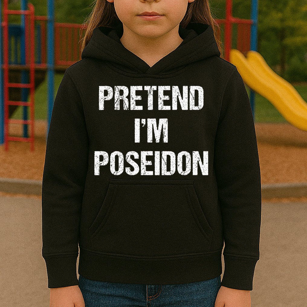 Pretend Im Poseidon Costume Greek God Halloween Party Kids Hoodie