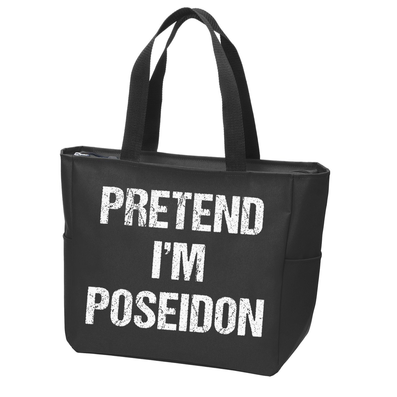 Pretend Im Poseidon Costume Greek God Halloween Party Zip Tote Bag