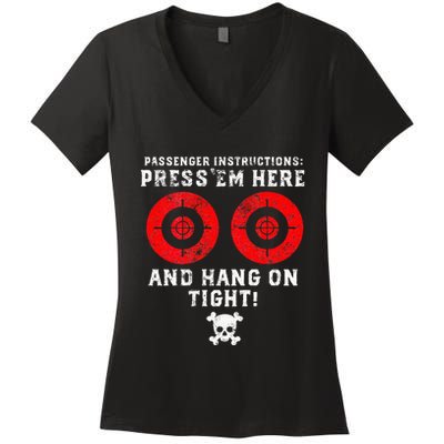Passenger Instructions Press Em Here Women's V-Neck T-Shirt