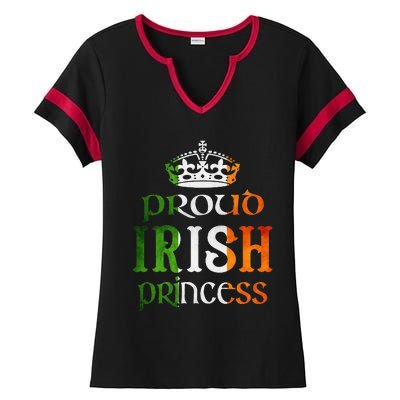 Proud Irish Princess Funny Saint Patrick's Day Ladies Halftime Notch Neck Tee