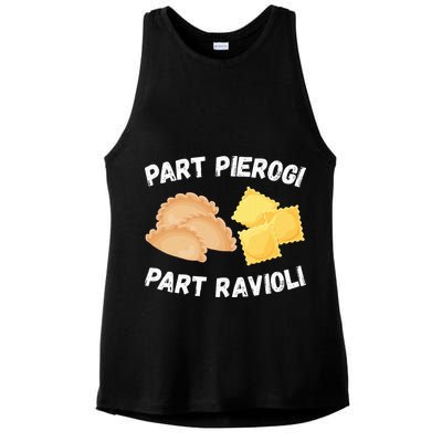 Polish Italian Pride Funny Part Pierogi Part Ravioli Foodie Ladies PosiCharge Tri-Blend Wicking Tank