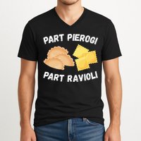 Polish Italian Pride Funny Part Pierogi Part Ravioli Foodie V-Neck T-Shirt