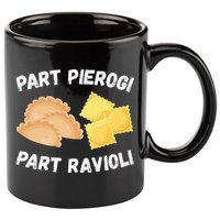 Polish Italian Pride Funny Part Pierogi Part Ravioli Foodie 11oz C Handle Ceramic Mug