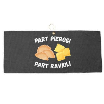 Polish Italian Pride Funny Part Pierogi Part Ravioli Foodie Large Microfiber Waffle Golf Towel