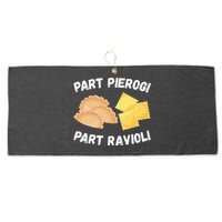 Polish Italian Pride Funny Part Pierogi Part Ravioli Foodie Large Microfiber Waffle Golf Towel