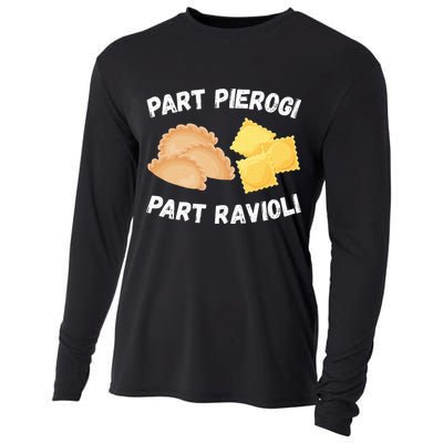 Polish Italian Pride Funny Part Pierogi Part Ravioli Foodie Cooling Performance Long Sleeve Crew