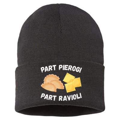 Polish Italian Pride Funny Part Pierogi Part Ravioli Foodie Sustainable Knit Beanie