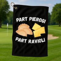 Polish Italian Pride Funny Part Pierogi Part Ravioli Foodie Golf Towel