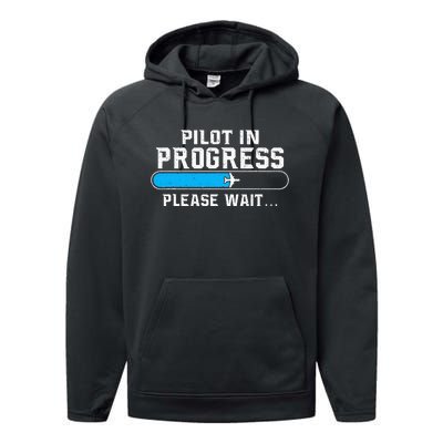 Pilot In Progress Airline Pilot Aviation Aircraft Lover Performance Fleece Hoodie