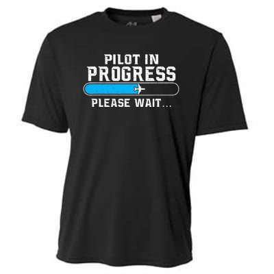 Pilot In Progress Airline Pilot Aviation Aircraft Lover Cooling Performance Crew T-Shirt