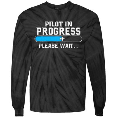 Pilot In Progress Airline Pilot Aviation Aircraft Lover Tie-Dye Long Sleeve Shirt