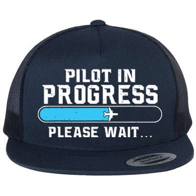 Pilot In Progress Airline Pilot Aviation Aircraft Lover Flat Bill Trucker Hat