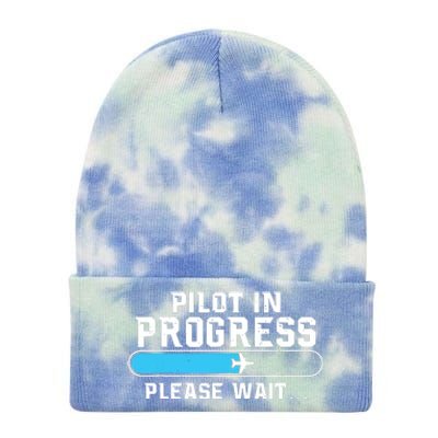 Pilot In Progress Airline Pilot Aviation Aircraft Lover Tie Dye 12in Knit Beanie