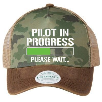 Pilot In Progress Funny Flight School Student Legacy Tie Dye Trucker Hat