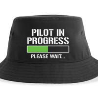 Pilot In Progress Funny Flight School Student Sustainable Bucket Hat