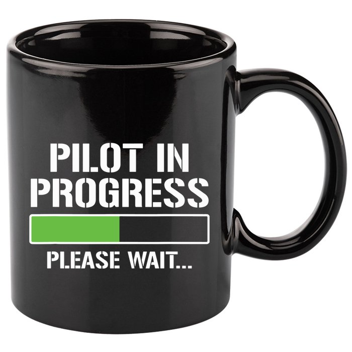Pilot In Progress Funny Flight School Student 11oz C Handle Ceramic Mug