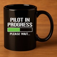 Pilot In Progress Funny Flight School Student 11oz C Handle Ceramic Mug