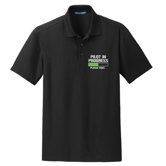 Pilot In Progress Funny Flight School Student Dry Zone Grid Polo
