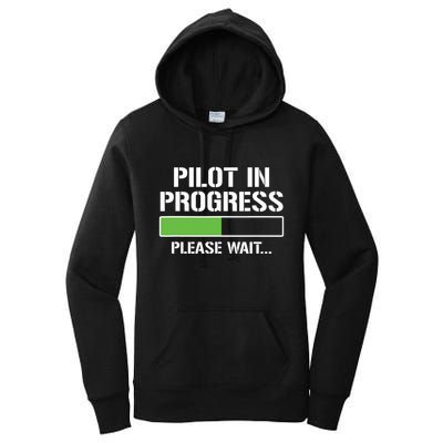 Pilot In Progress Funny Flight School Student Women's Pullover Hoodie