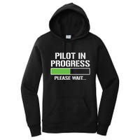 Pilot In Progress Funny Flight School Student Women's Pullover Hoodie