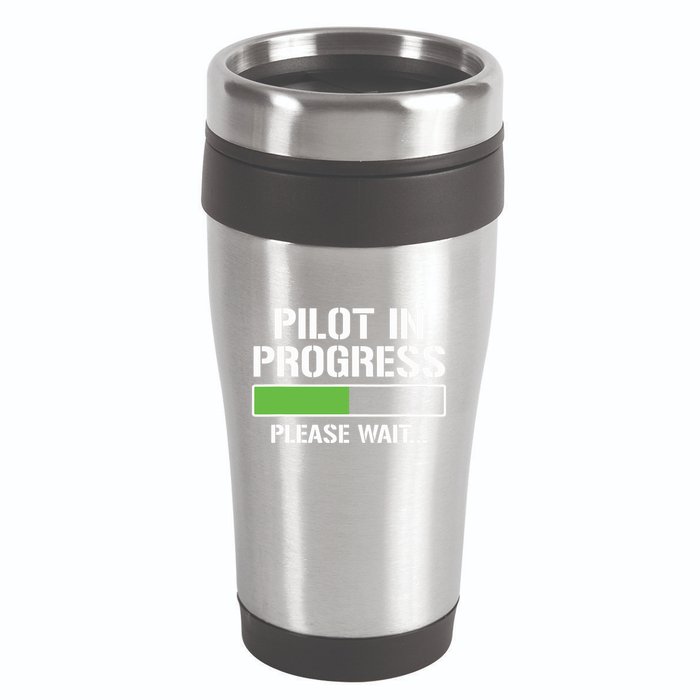 Pilot In Progress Funny Flight School Student 16oz Travel Tumbler