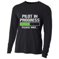Pilot In Progress Funny Flight School Student Cooling Performance Long Sleeve Crew