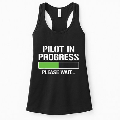 Pilot In Progress Funny Flight School Student Womens Tank Top