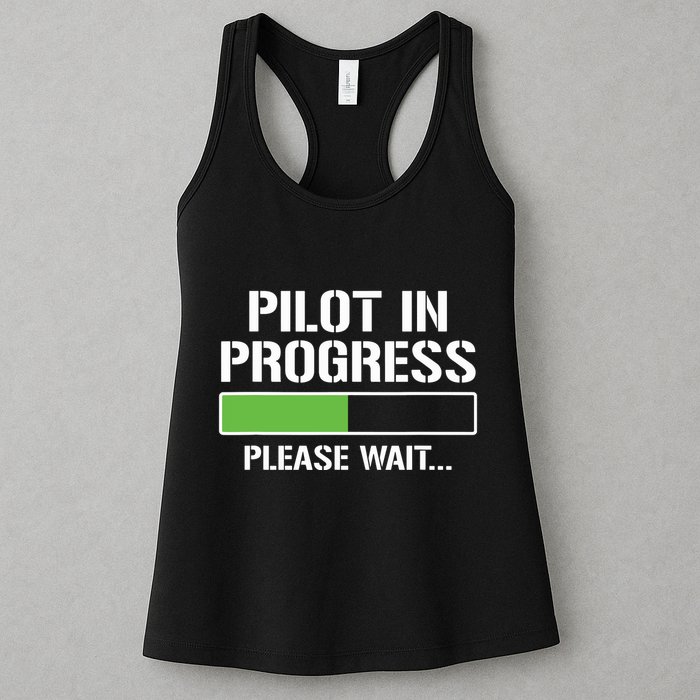Pilot In Progress Funny Flight School Student Womens Tank Top