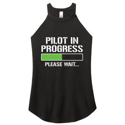 Pilot In Progress Funny Flight School Student Women's Perfect Tri Rocker Tank