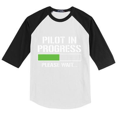 Pilot In Progress Funny Flight School Student Kids Colorblock Raglan Jersey