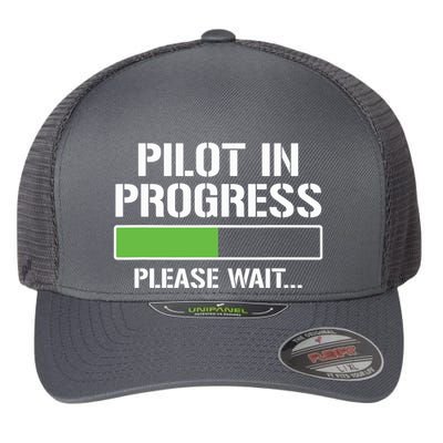 Pilot In Progress Funny Flight School Student Flexfit Unipanel Trucker Cap