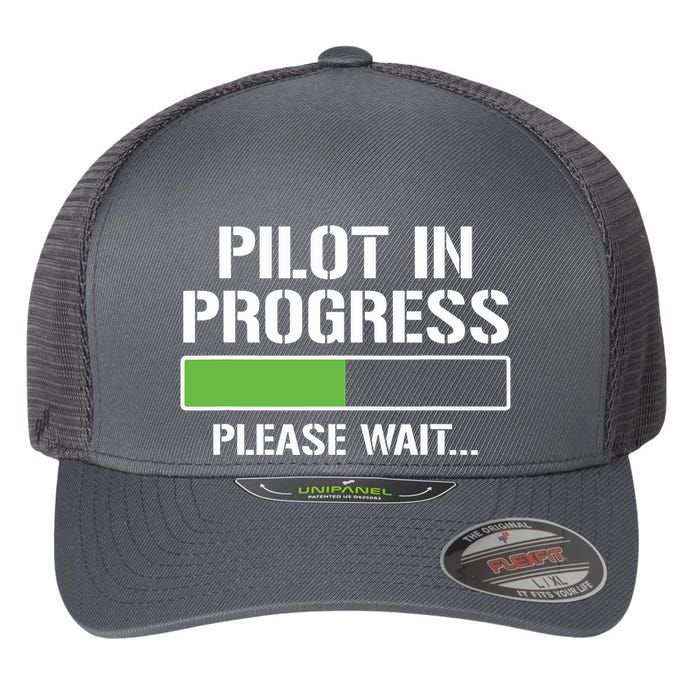 Pilot In Progress Funny Flight School Student Flexfit Unipanel Trucker Cap