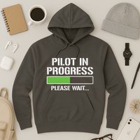 Pilot In Progress Funny Flight School Student Hoodie