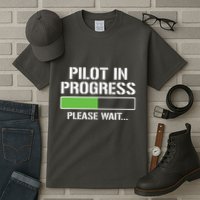 Pilot In Progress Funny Flight School Student Tall T-Shirt