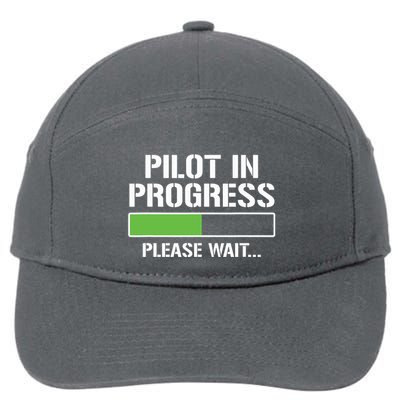 Pilot In Progress Funny Flight School Student 7-Panel Snapback Hat
