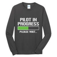 Pilot In Progress Funny Flight School Student Tall Long Sleeve T-Shirt