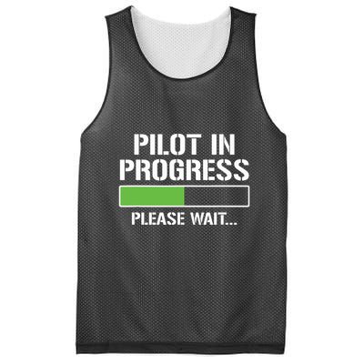 Pilot In Progress Funny Flight School Student Mesh Reversible Basketball Jersey Tank