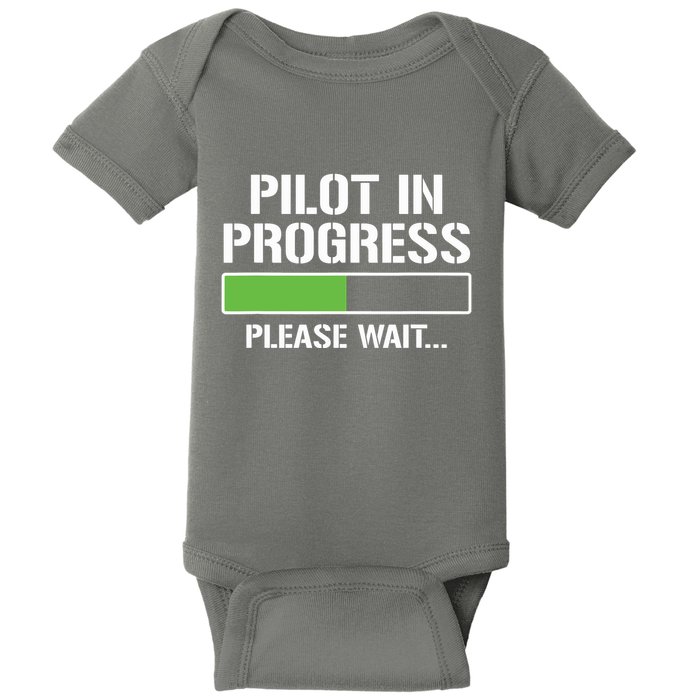 Pilot In Progress Funny Flight School Student Baby Bodysuit