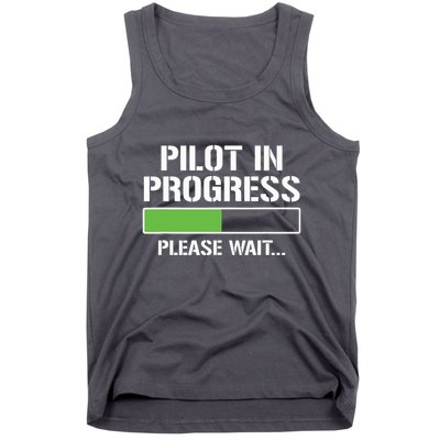 Pilot In Progress Funny Flight School Student Tank Top
