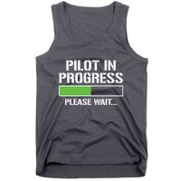 Pilot In Progress Funny Flight School Student Tank Top