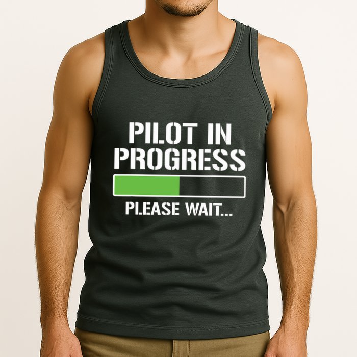 Pilot In Progress Funny Flight School Student Tank Top