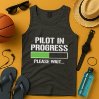 Pilot In Progress Funny Flight School Student Tank Top