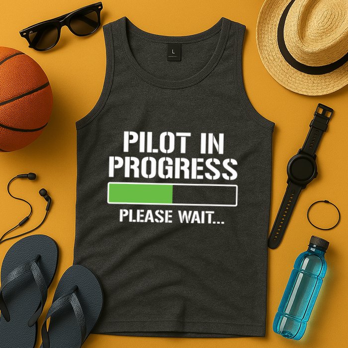 Pilot In Progress Funny Flight School Student Tank Top